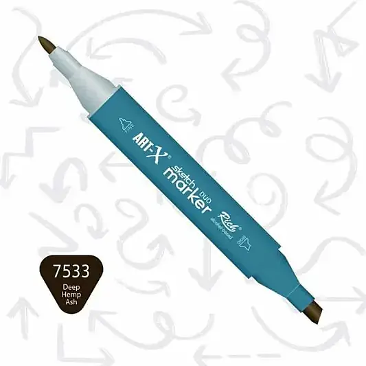Rich Art-X Çift Uçlu Sketch Markör Kalem 7533 Koyu Kül - 2