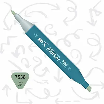 Rich Art-X Çift Uçlu Sketch Markör Kalem 7538 Kaya Külü - 1