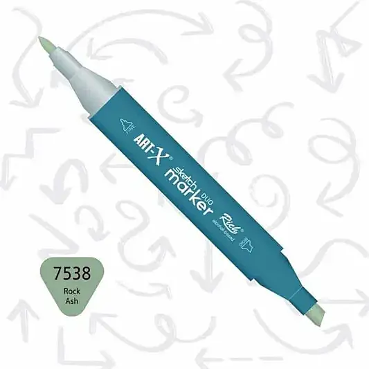 Rich Art-X Çift Uçlu Sketch Markör Kalem 7538 Kaya Külü - 2