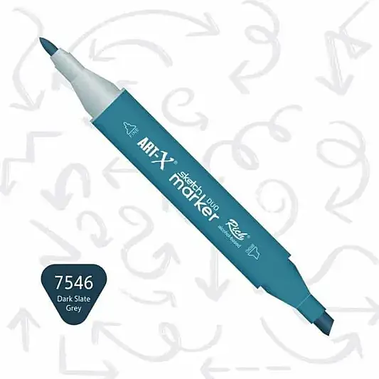Rich Art-X Çift Uçlu Sketch Markör Kalem 7546 Kayrak Gri - 2