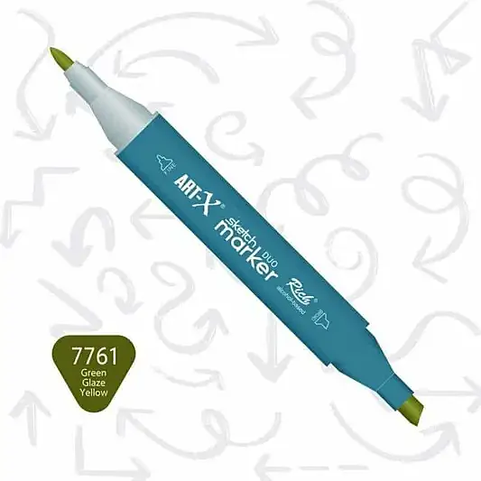 Rich Art-X Çift Uçlu Sketch Markör Kalem 7761 Parlak Yeşil - 1