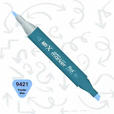 Rich Art-X Çift Uçlu Sketch Markör Kalem 8421 Pudra Mavi - Rich (1)