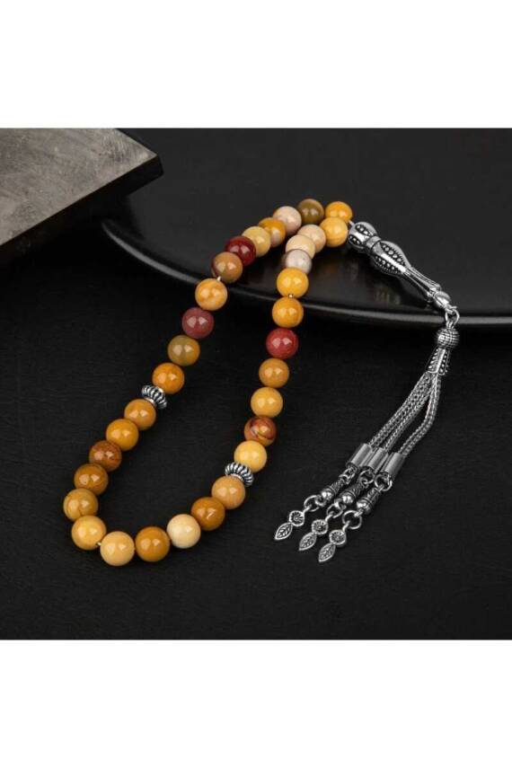 Sarı Jasper Doğal Taş Tesbih 33lük - 8mm - 2
