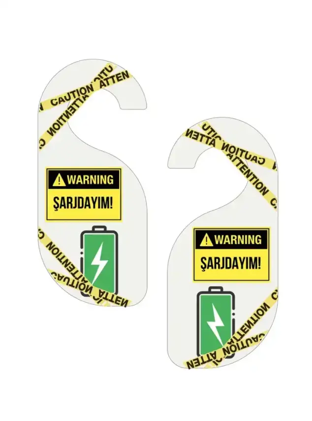 Şarjdayım Kapı Askısı Kapı Uyarı Levhası - 2