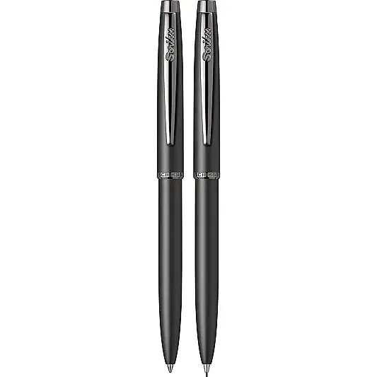 Scrikss 108 Prestige Tükenmez + Mekanik Kurşun Kalem Takım Mat Siyah - 2