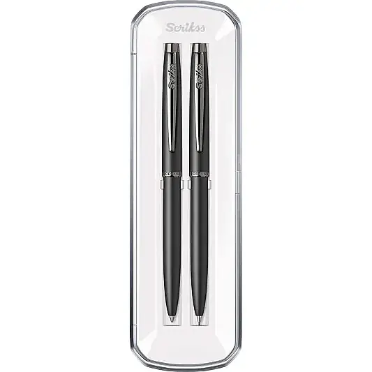 Scrikss 108 Prestige Tükenmez + Mekanik Kurşun Kalem Takım Mat Siyah - 12
