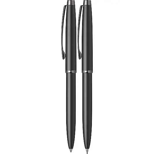 Scrikss 108 Prestige Tükenmez + Mekanik Kurşun Kalem Takım Mat Siyah - 16