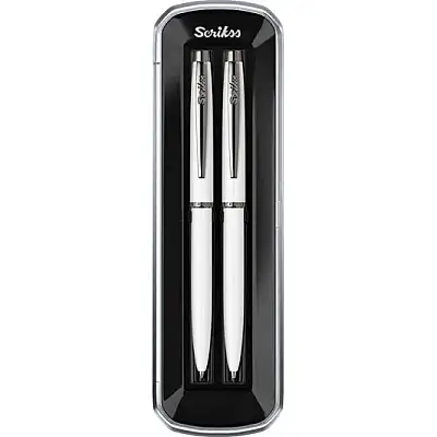 Scrikss 108M Prestige Tükenmez + Mekanik Kurşun Kalem Takım Beyaz - 4