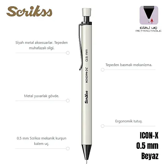 Scrikss İcon-X Versatil 0.5 mm Beyaz - 2