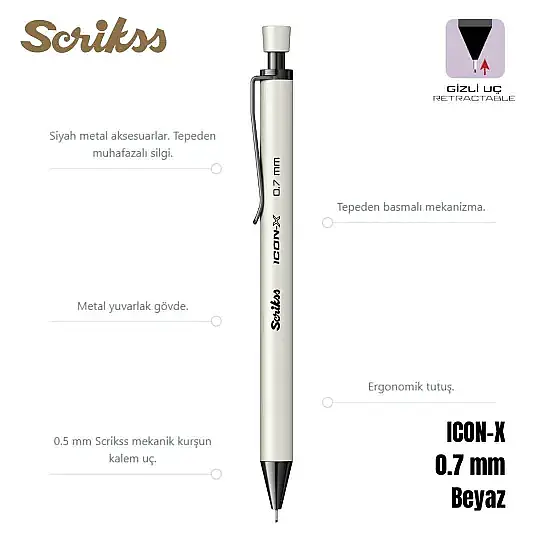 Scrikss İcon-X Versatil 0.7 mm Beyaz - 8