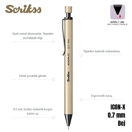 Scrikss İcon-X Versatil 0.7 mm Krem - 9