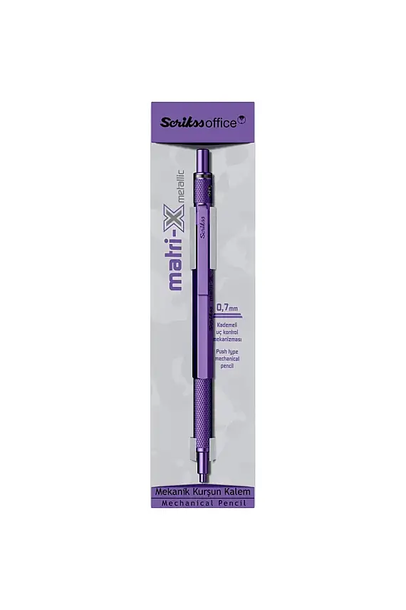 Scrikss Matri-X Mekanik Kurşun Kalem 0.7 mm Metalik Lila - 3