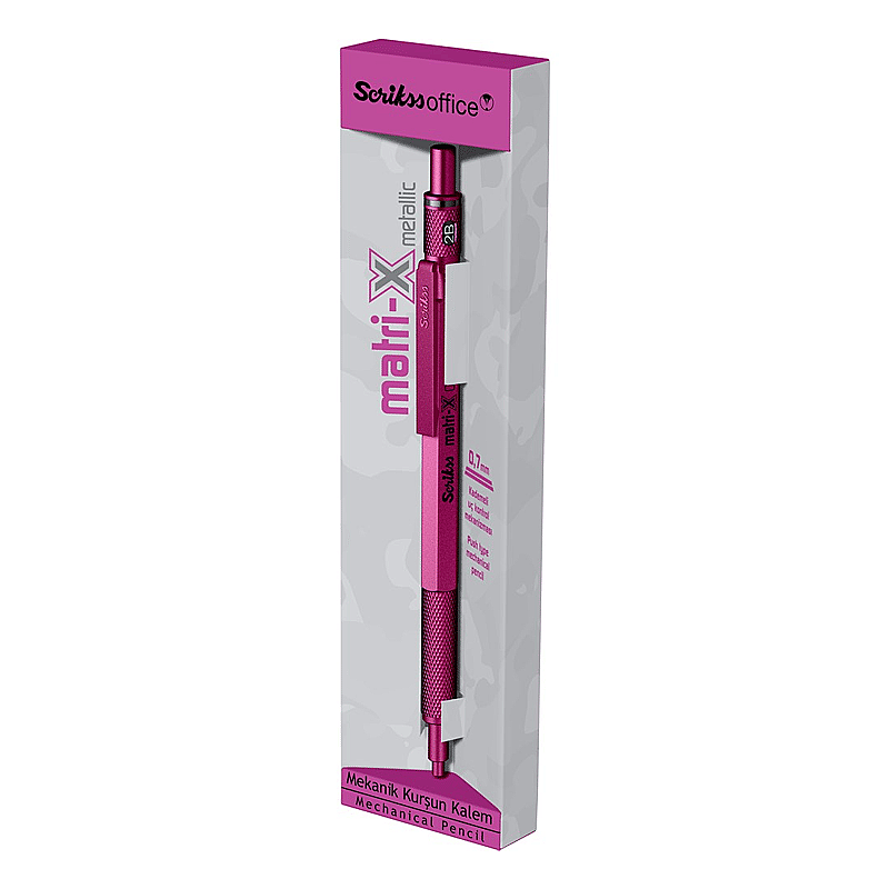 Scrikss Matri-X Mekanik Kurşun Kalem 0.7 mm Metalik Pembe - 2