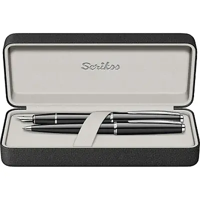 Scrikss Vintage 33 Dolma Kalem + Tükenmez Kalem Takım Siyah M Uç - 1