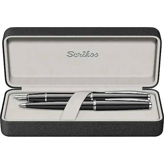 Scrikss Vintage 33 Dolma Kalem + Tükenmez Kalem Takım Siyah M Uç - 1