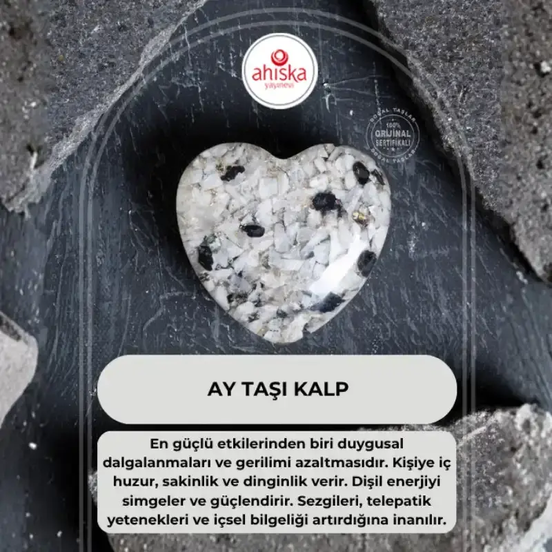 Sertifikalı Ay Taşı Kalp - 1