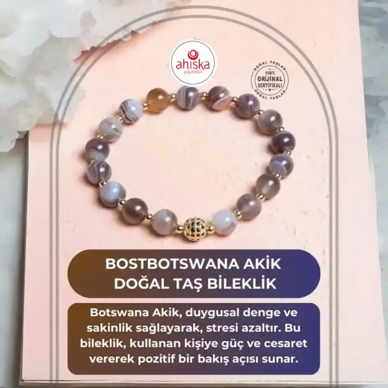 Sertifikalı Bostwana, Akik Zirkon Aparat Doğal Taş Bilelik - 2