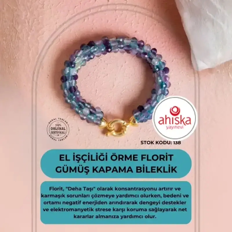 Sertifikalı El İşçiliği Örme Florit Gümüş Kapama Bileklik (SK138) - 2