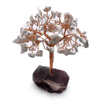 Sertifikalı Hakiki Orijinal Doğal Taş Havlit Ağaç - Alt Kısmı Mor Florit - 3