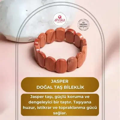 Sertifikalı Jasper Geniş Kesim Doğal Taş Bileklik - Doğal Taş (1)