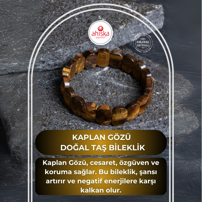 Sertifikalı Kaplan Gözü Geniş Kesim Doğal Taş Bileklik - 2