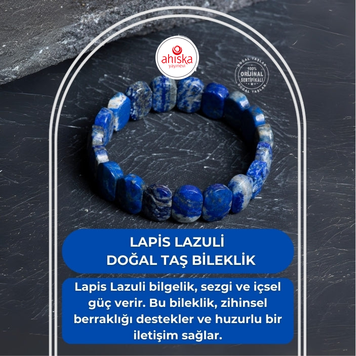 Sertifikalı Lapis Lazuli Geniş Kesim Doğal Taş Bileklik - 2