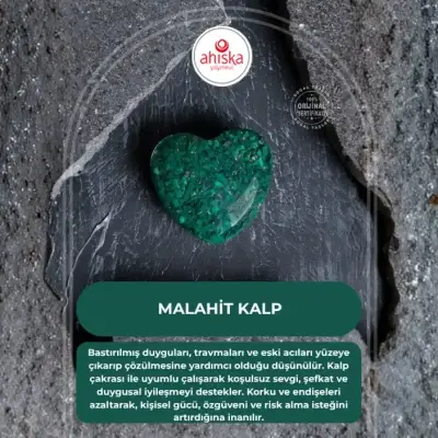 Sertifikalı Malahit Kalp - 1