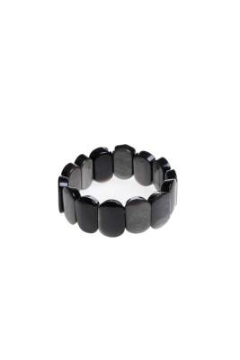 Sertifikalı Obsidyen Geniş Kesim Doğal Taş Bileklik - 5