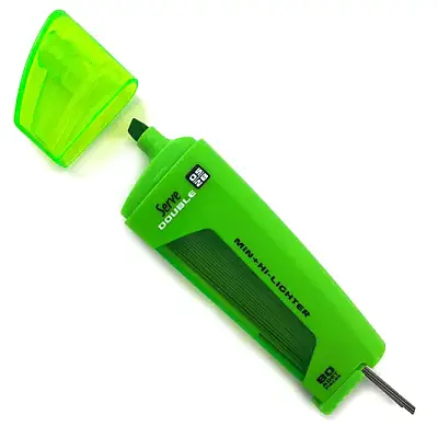 Serve Double Min Yeşil Fosforlu Kalem + 0.5 mm 2B Uç Tüplü - Serve (1)