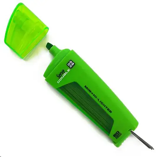 Serve Double Min Yeşil Fosforlu Kalem + 0.9 mm 2B Uç Tüplü - 1