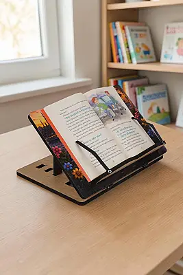 Sevimli Hayvanlar Ahşap Kitap Okuma Standı | Sevimli Dostlar Rahlesi - 3