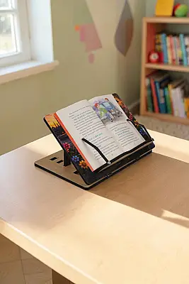 Sevimli Orman Hayvanlar Ahşap Kitap Okuma Standı | Orman Dostları Rahlesi - Bemenda (1)