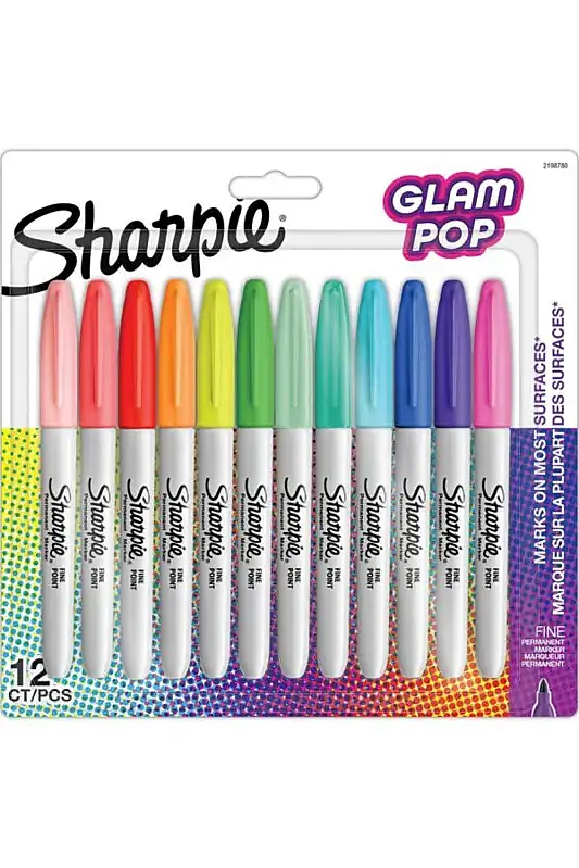 Sharpie Fine Glam Pop Permanent Marker 12 Li - 2