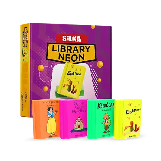 Silka Kitap Figürlü Silgi Neon Renk - 1