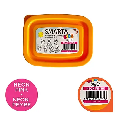 Smarta Kids Modelleme Hamuru 70 gr Neon Pembe - Smarta (1)