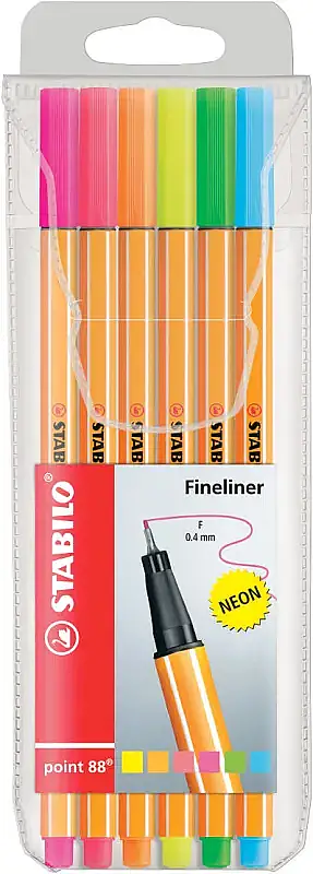 Stabilo Point 88 Keçeli Kalem Neon Renk 6 Lı İnce Uç - 2