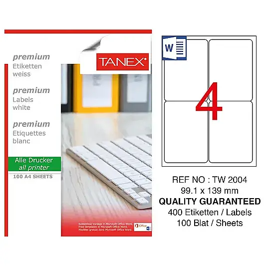 Tanex 2004 Lazer Etiket 99.1 x 139 mm - 2