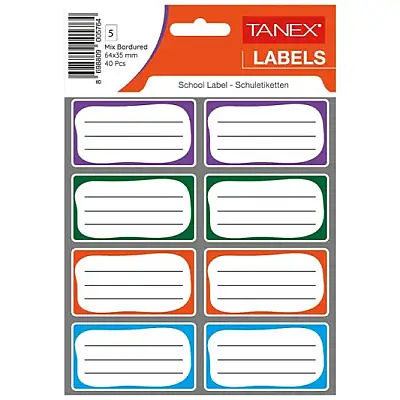 Tanex Brd 7004 Okul Etiketi Bordürlü Mix - 1