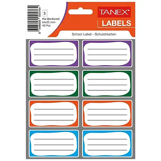 Tanex Brd 7004 Okul Etiketi Bordürlü Mix - 1