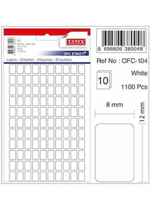 Tanex Ofc 104 Etiket 8 x 12 mm - 1