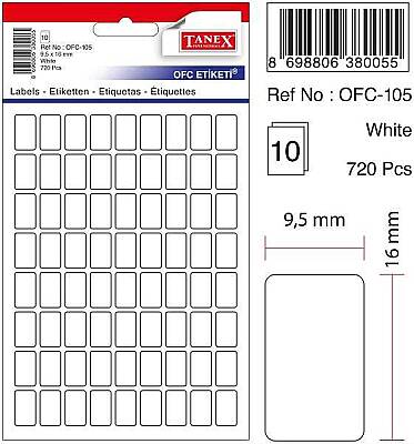 Tanex Ofc 105 Etiket 95 x 16 mm - Tanex