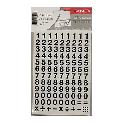 Tanex Stc 502 Rakam Etiketi 10 mm Bold 2 Li - 1