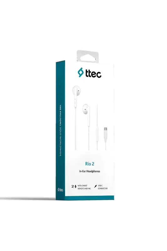Ttec Rio 2 USB-C Stereo Mikrofonlu Kulak İçi Kulaklık Beyaz 2KMM14B - 1