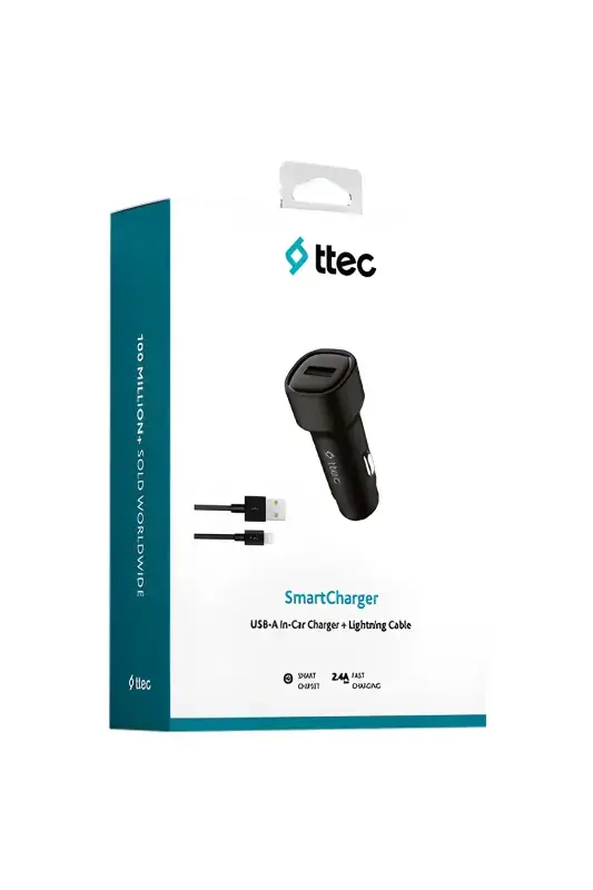 Ttec SmartCharger 2.4 A Araç Şarj Aleti + Lightning Kablo 2CKS30LS - 1