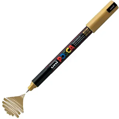 Uniball Posca 1M Markör 0.7 mm Altın - 1