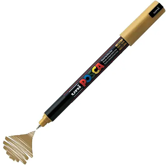 Uniball Posca 1M Markör 0.7 mm Altın - 1