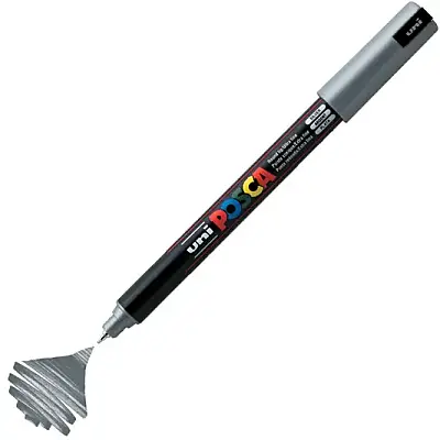 Uniball Posca 1M Markör 0.7 mm Gümüş - 1