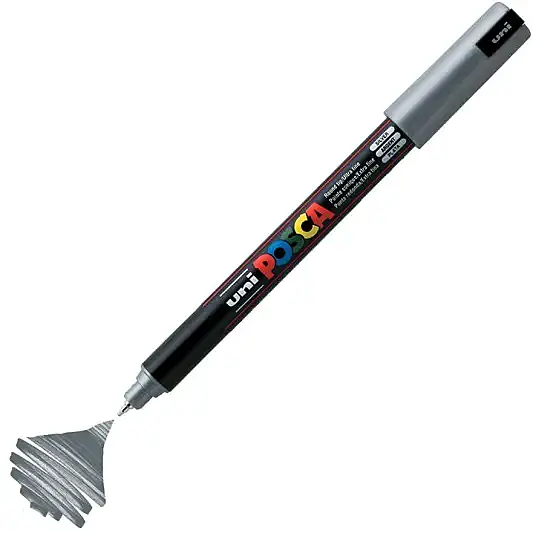 Uniball Posca 1M Markör 0.7 mm Gümüş - 2