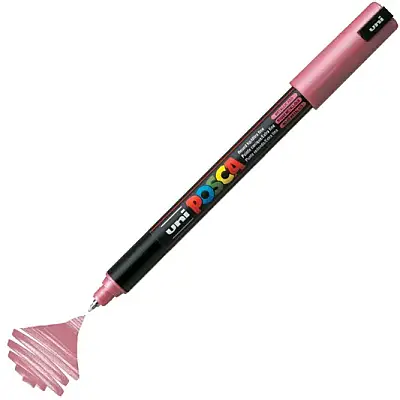 Uniball Posca 1M Markör 0.7 mm Metalik Kırmızı - 1