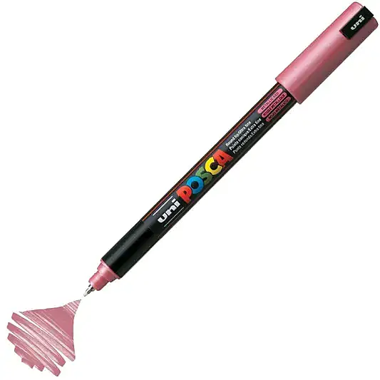 Uniball Posca 1M Markör 0.7 mm Metalik Kırmızı - 1